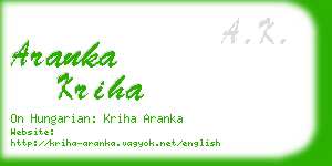 aranka kriha business card